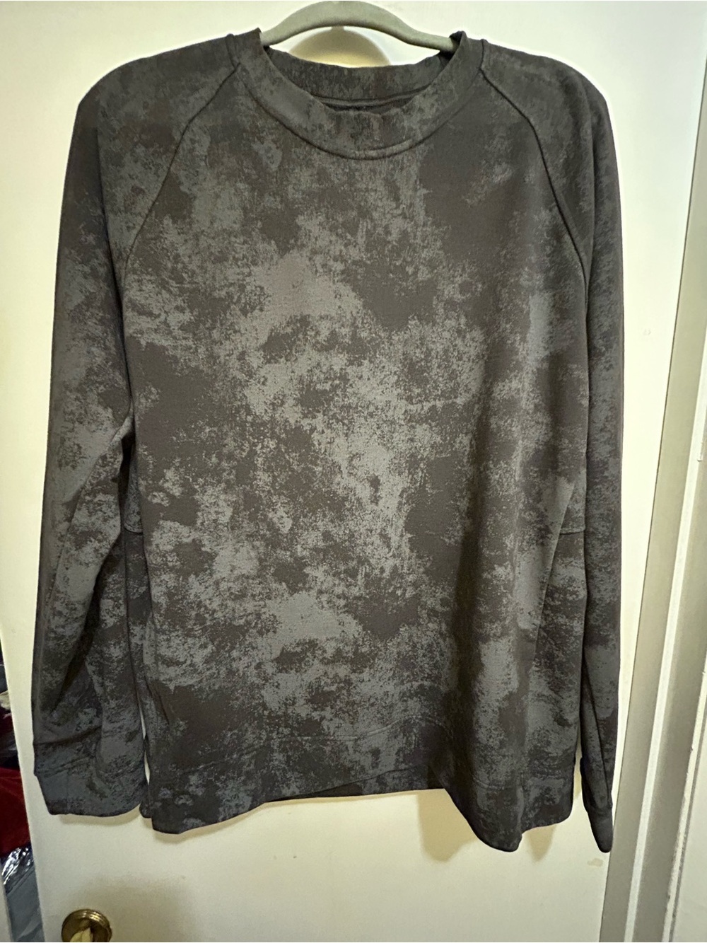Lululemon Men’s Crewneck City Sweatshirt in Tye Dye Gray & Black, Sz XL